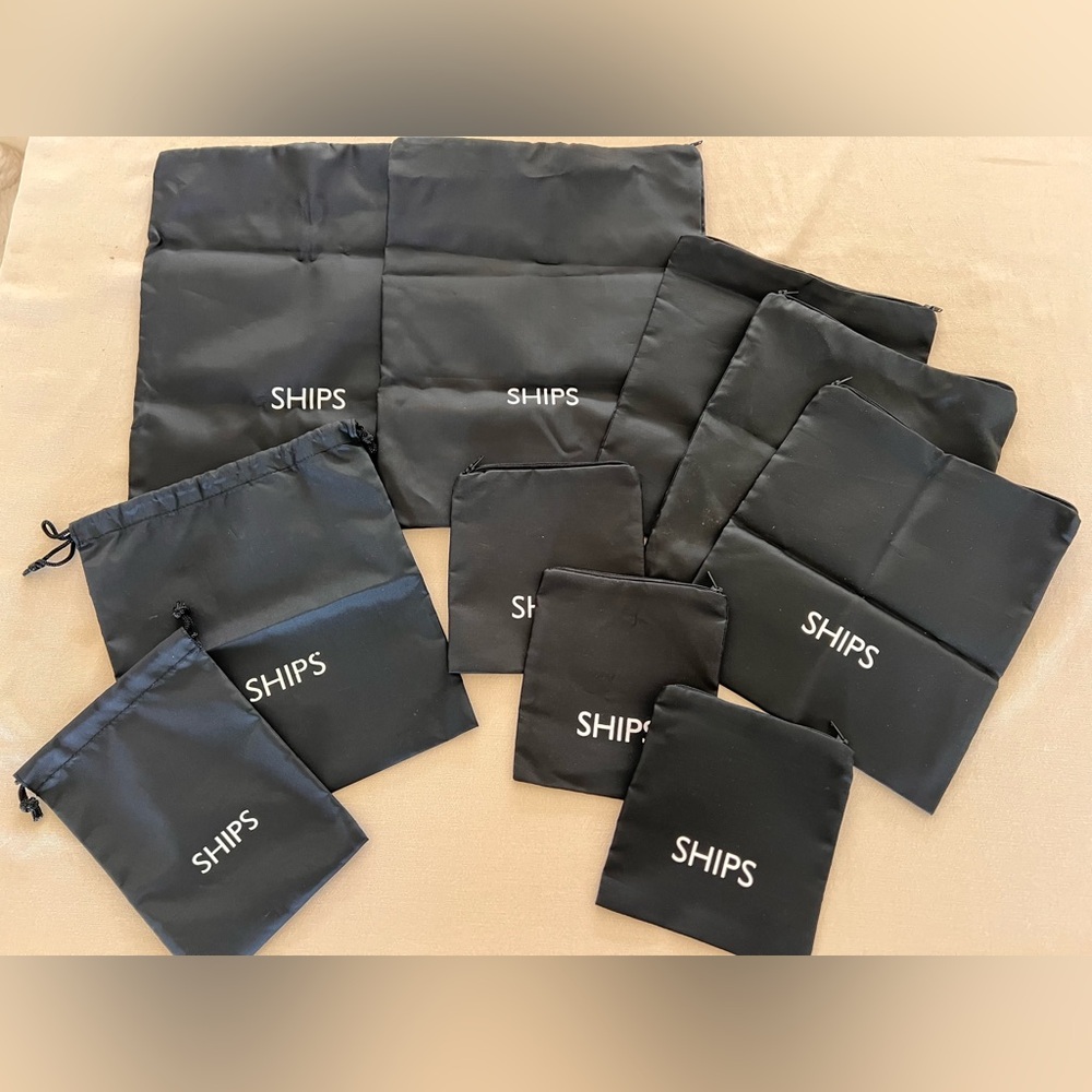 Ships Black Nylon Pouches